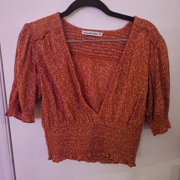 Abercrombie & Fitch Peasant Blouse Size XS Y2K Feminine Dainty Boho Preppy - Picture 1 of 7